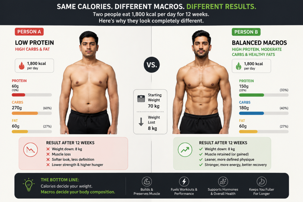 protein, carbohydrates and fats making difference